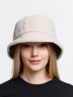 Панама Bucket двусторонняя утепленная, темно-серый с бежевым