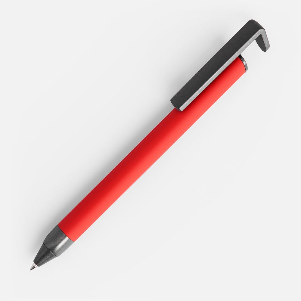 Ручка шариковая Standic с подставкой для телефона, красный