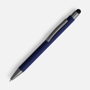 Ручка шариковая Atento Soft Touch со стилусом, темно-синий