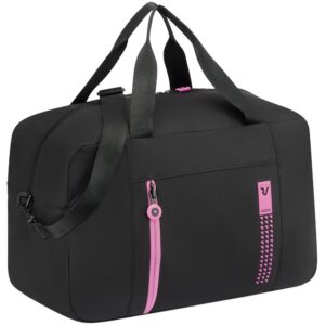 Сумка дорожная Compact Neon, черная, черный с розовым