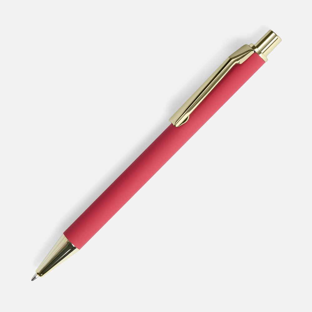 Ручка шариковая Lobby Soft Touch Gold, красный
