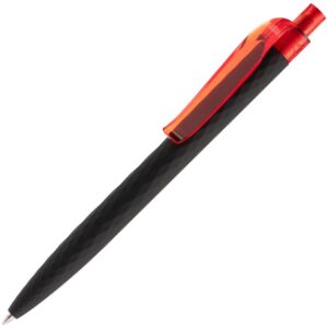 Ручка шариковая Prodir QS01 PRT-T Soft Touch, черная, черный с красным