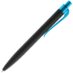 Ручка шариковая Prodir QS01 PRT-T Soft Touch, черная, черный с голубым
