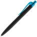 Ручка шариковая Prodir QS01 PRT-T Soft Touch, черная, черный с голубым