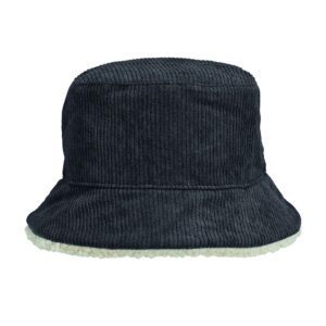 Панама Bucket двусторонняя утепленная, темно-серый с бежевым