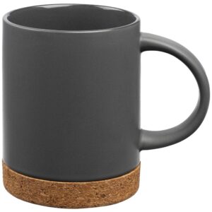 Кружка с пробковой подставкой Corky, серый