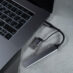 USB-хаб BRANCH 4 в 1, серый, алюминий