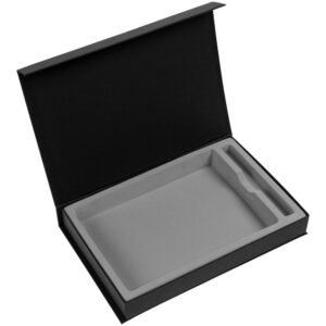 Коробка Silk с ложементом под ежедневник 15х21 см и ручку, ver.2, черный
