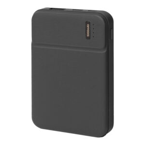 Универсальный аккумулятор Flash 5 (5000 мАч) с подсветкой и soft touch, синий, 9,8х6.3х1,3 см, черный