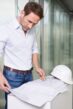 Ручка шариковая Construction, мультиинструмент, красный