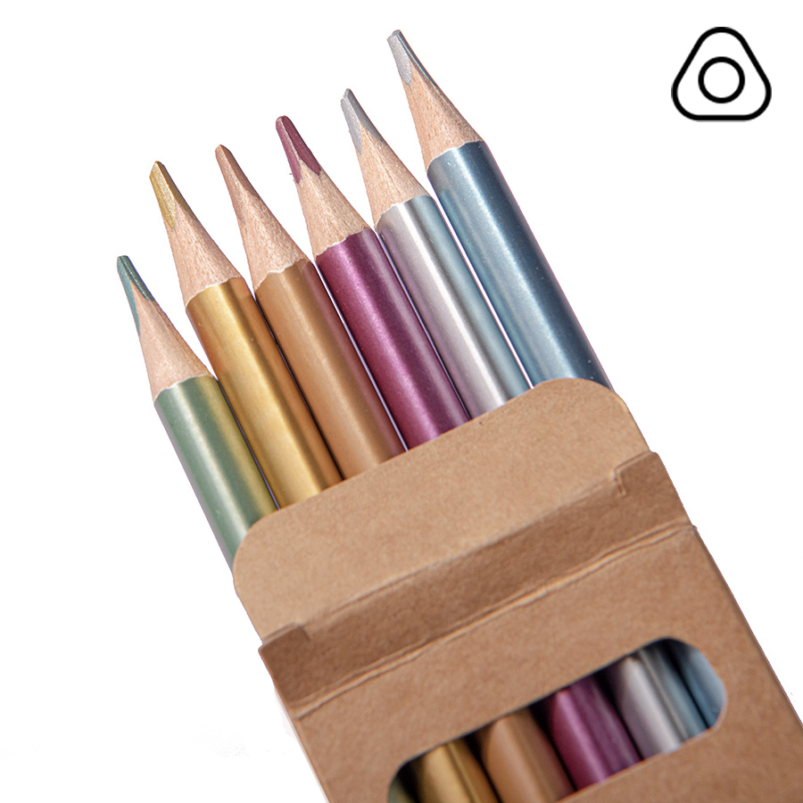 Цветные карандаши METALLIC, 6 цветов