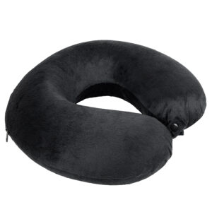 Подушка дорожная "SOFT"; memory foam, микрофибра,серый, черный