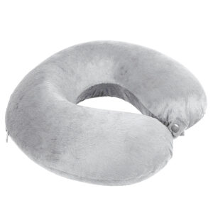 Подушка дорожная "SOFT"; memory foam, микрофибра,серый, серый