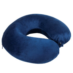 Подушка дорожная "SOFT"; memory foam, микрофибра,серый, синий