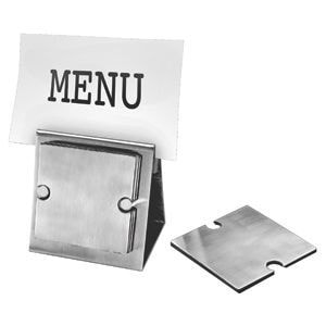 Подставки под кружку/стакан "Dinner" 6 штук и держатель для меню;10,5х7,8х10,5 см;8,3х8,3х0,2см, серебристый