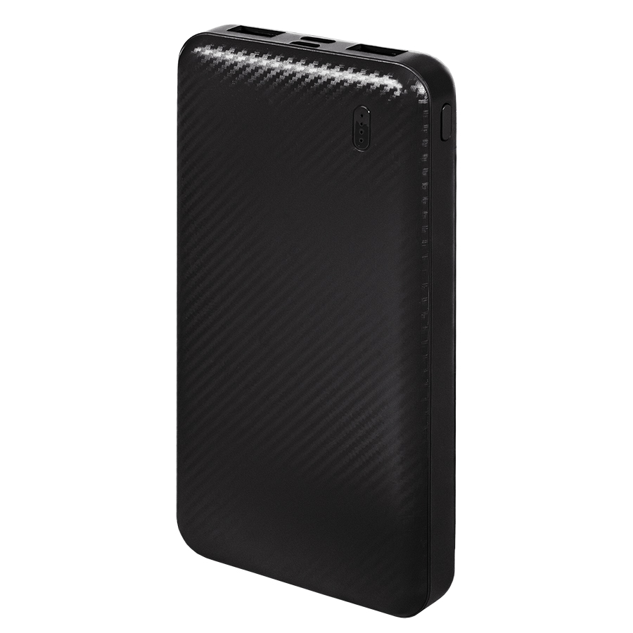 Универсальный аккумулятор Rib 10 (10000 мАч), белый, 13,5х6.8х1,5 см, черный