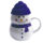 Кружка SNOWMAN с крышкой, белый, синий