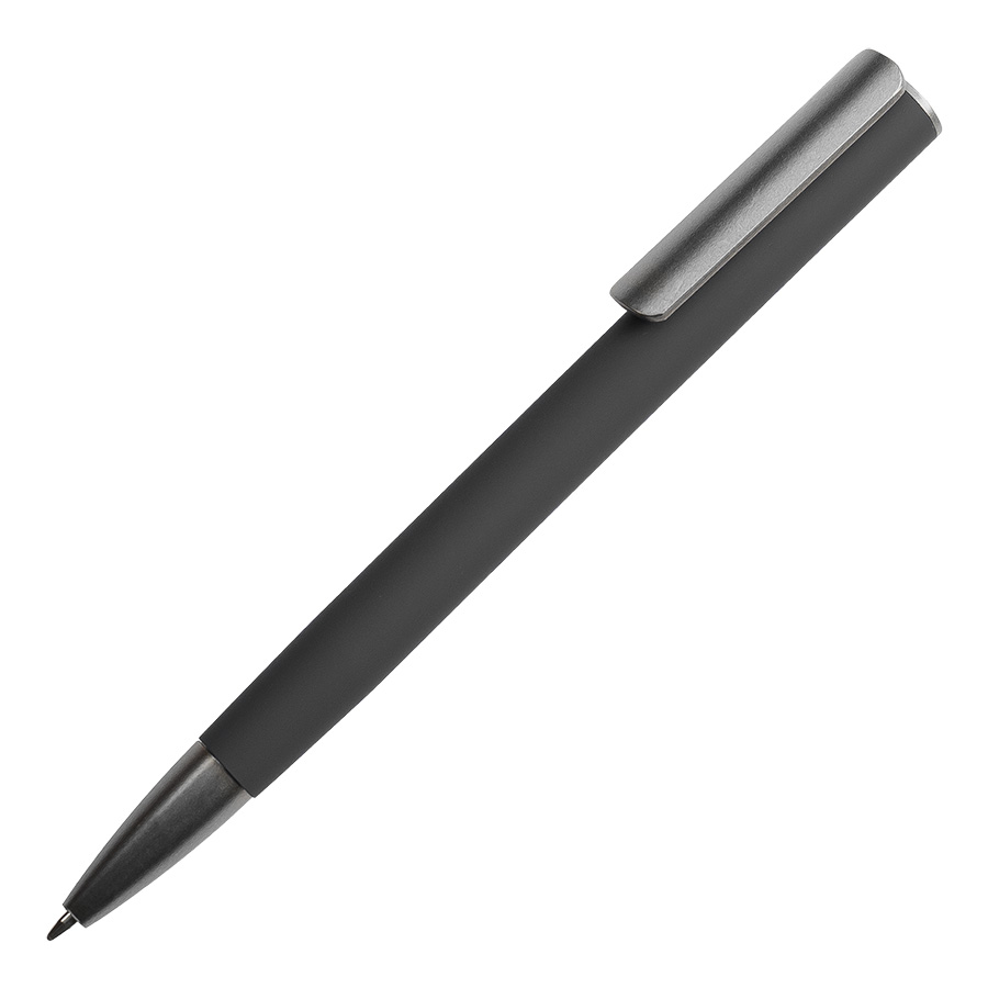 Ручка шариковая ELEGANCE с покрытием soft touch, черный, серый