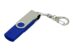 USB 2.0- флешка на с поворотным механизмом и дополнительным разъемом Micro USB, синий, серебристый, 16 Гб