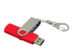 USB 2.0- флешка на с поворотным механизмом и дополнительным разъемом Micro USB, красный, серебристый, 64 Гб