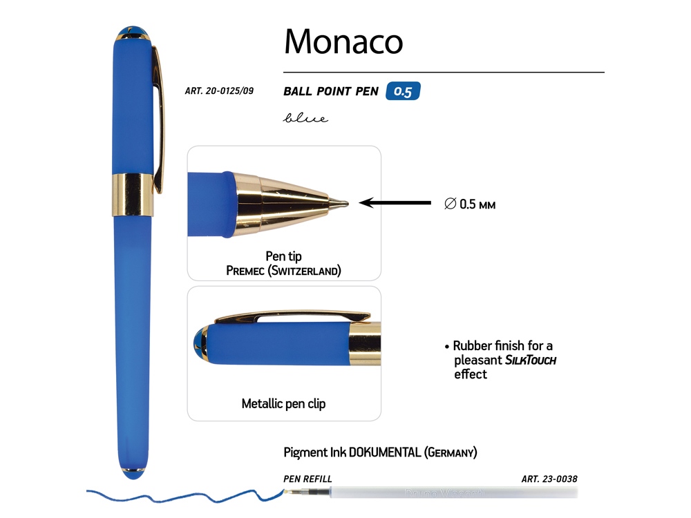 Ручка пластиковая шариковая Monaco — изображение 5