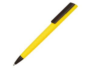 Ручка пластиковая шариковая C1 soft-touch, желтый, черный