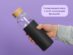 Стеклянная бутылка для воды в силиконовом чехле Refine, прозрачный, черный