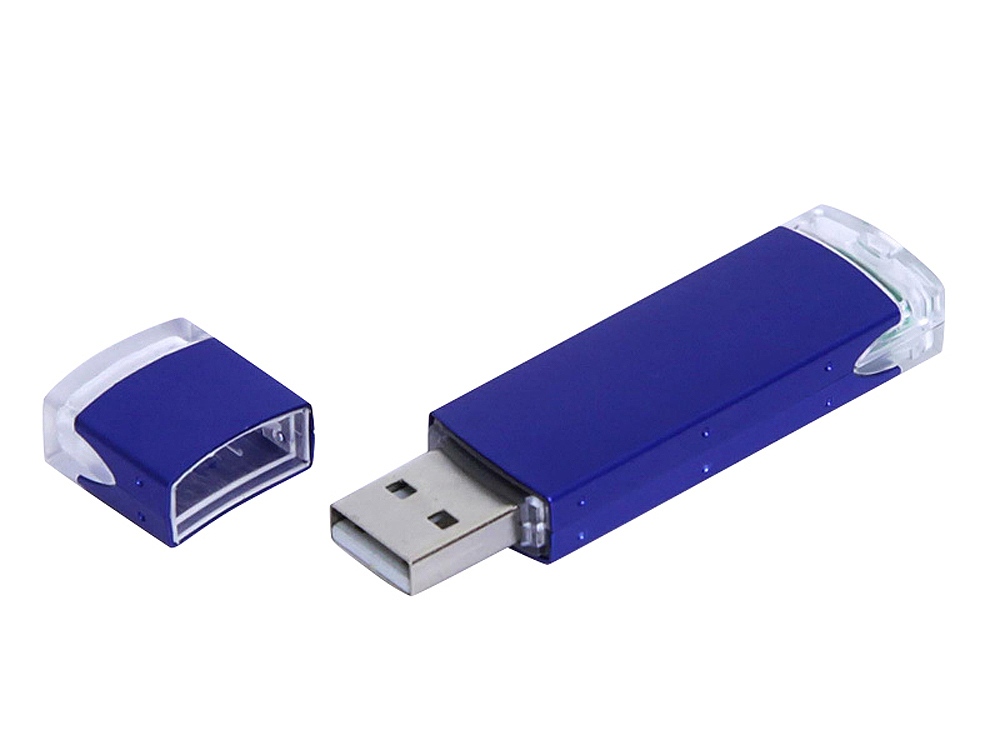 USB 2.0- флешка промо на прямоугольной классической формы, синий, 32 Гб