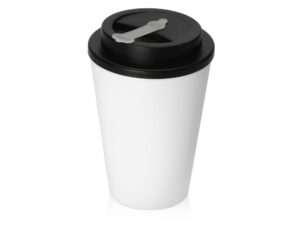 Пластиковый стакан с двойными стенками Take away, белый, черный