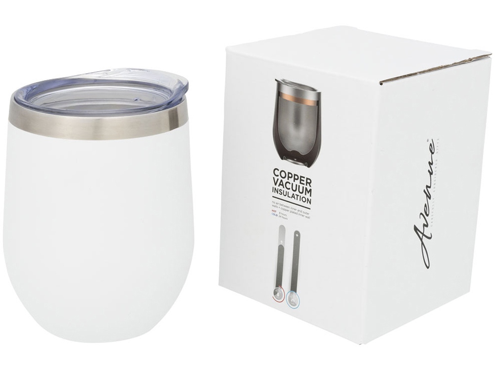 Вакуумная термокружка Corzo Copper, белый