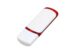 USB 3.0- флешка на с цветными вставками, белый, красный, 128 Гб