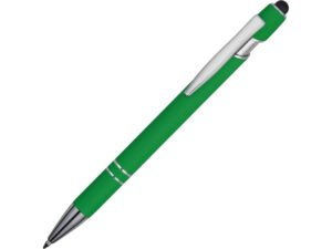 Ручка-стилус металлическая шариковая Sway soft-touch, зеленый