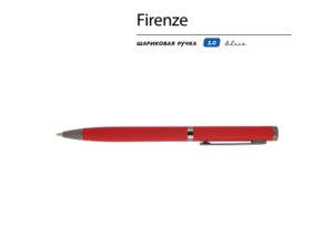 Ручка металлическая шариковая Firenze, софт-тач, красный