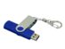 USB 2.0- флешка на с поворотным механизмом и дополнительным разъемом Micro USB, синий, серебристый, 16 Гб