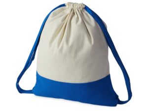 Рюкзак-мешок Cotton из хлопка, 170 г/м2, натуральный, синий