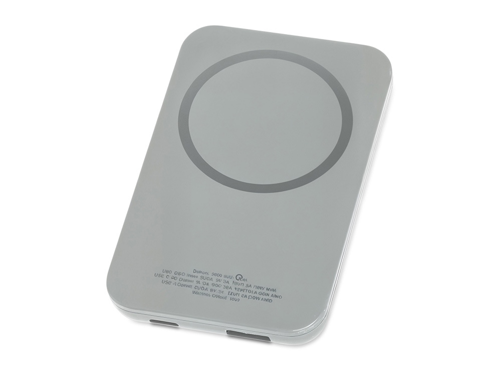 Магнитный беспроводной внешний аккумулятор с быстрой зарядкой QC/PD 20 Вт MagnetIQ, 5000 mAh, серый