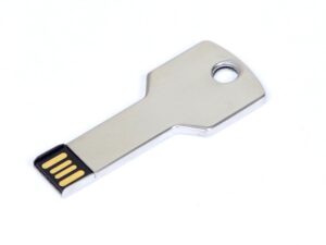 USB 2.0- флешка на в виде ключа, серебристый, 64 Гб