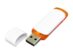 USB 3.0- флешка на с цветными вставками, белый, оранжевый, 128 Гб