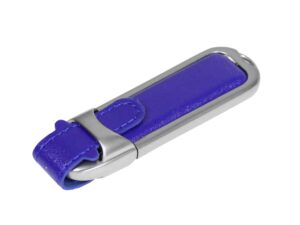USB 2.0- флешка на с массивным классическим корпусом, синий, серебристый, 64 Гб
