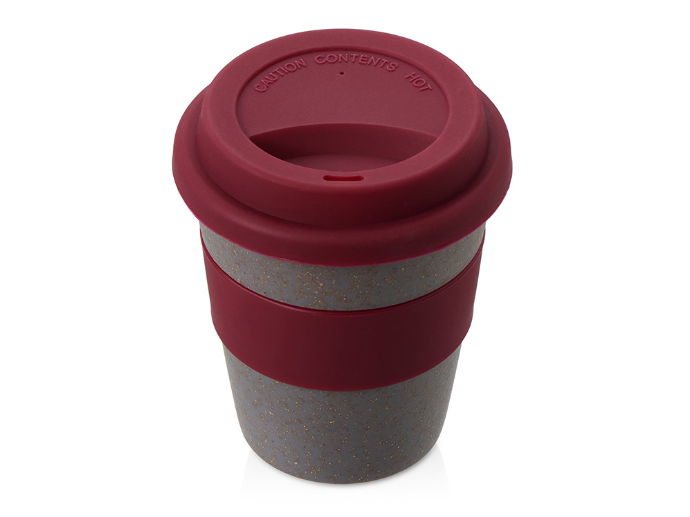 Стакан из бамбукового волокна Café, серый, бургунди