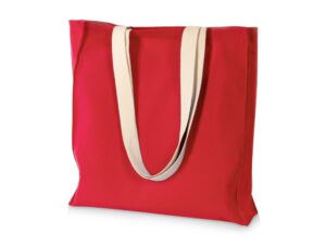 Сумка Donny из хлопка 250г/м2 с донной складкой и парусиновыми ручками, красный