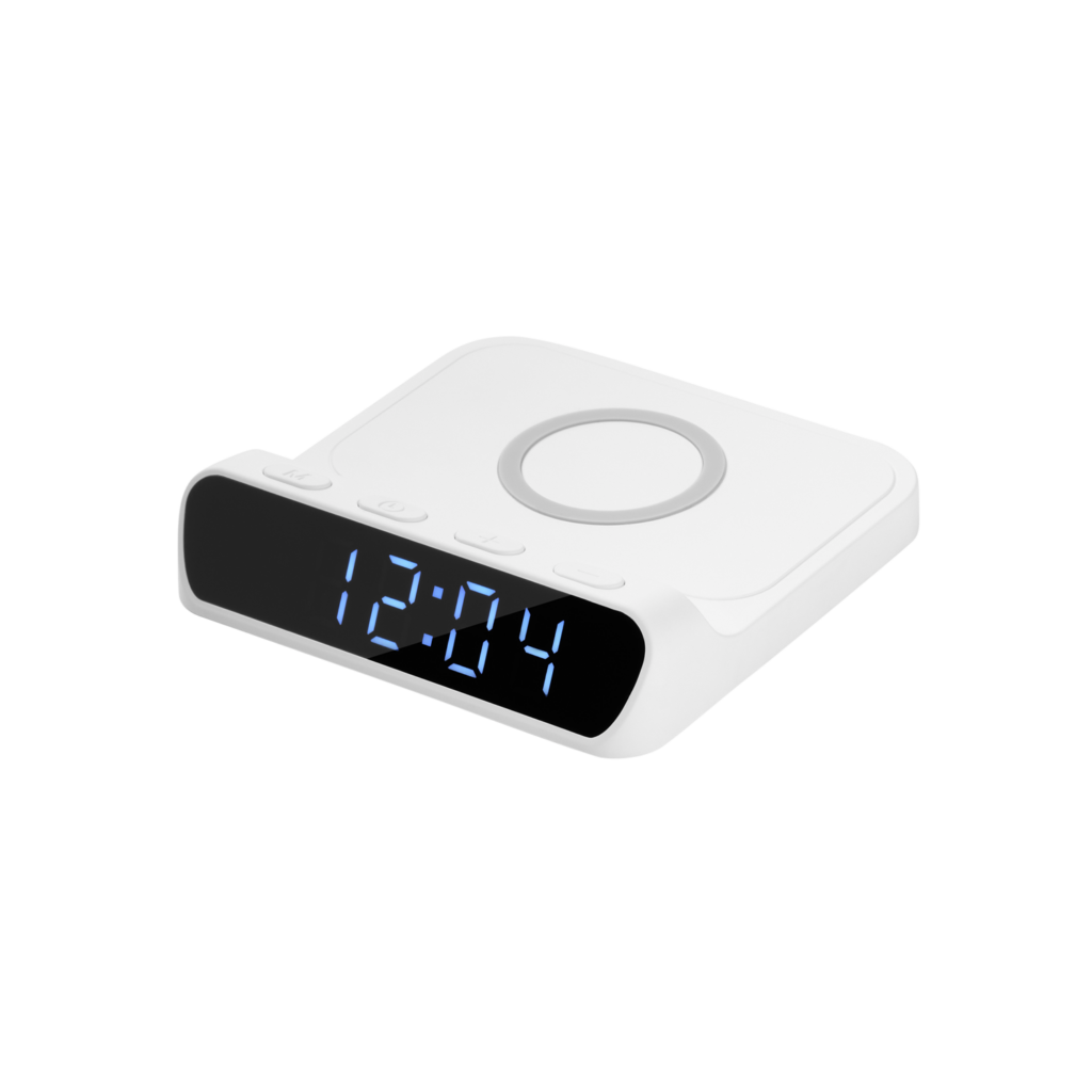 Зарядная станция с часами 15W Ригель (Rigel), белая