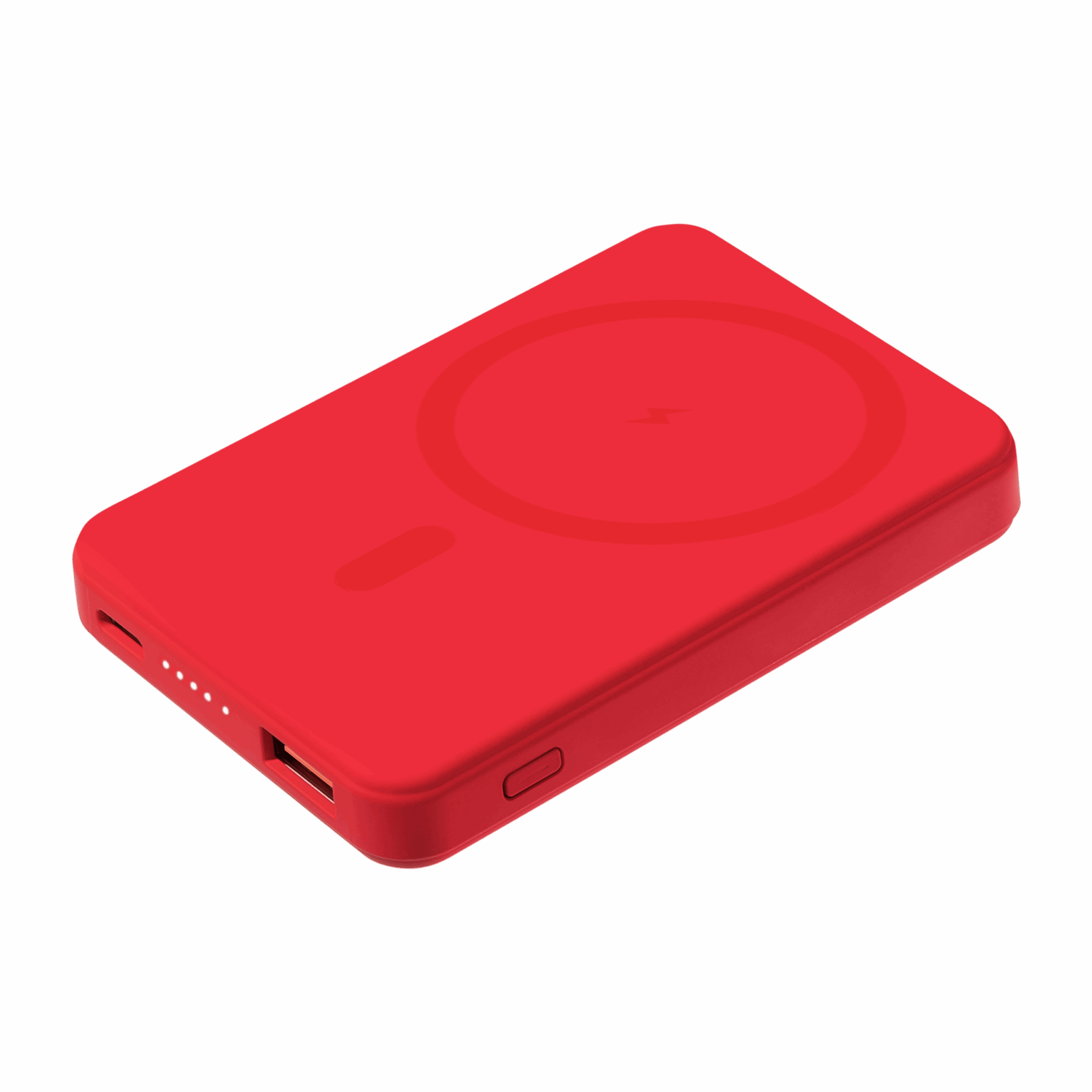 Внешний аккумулятор Ларго PD (Largo PD) 5000mAh с функцией беспроводной зарядки 15W, красный