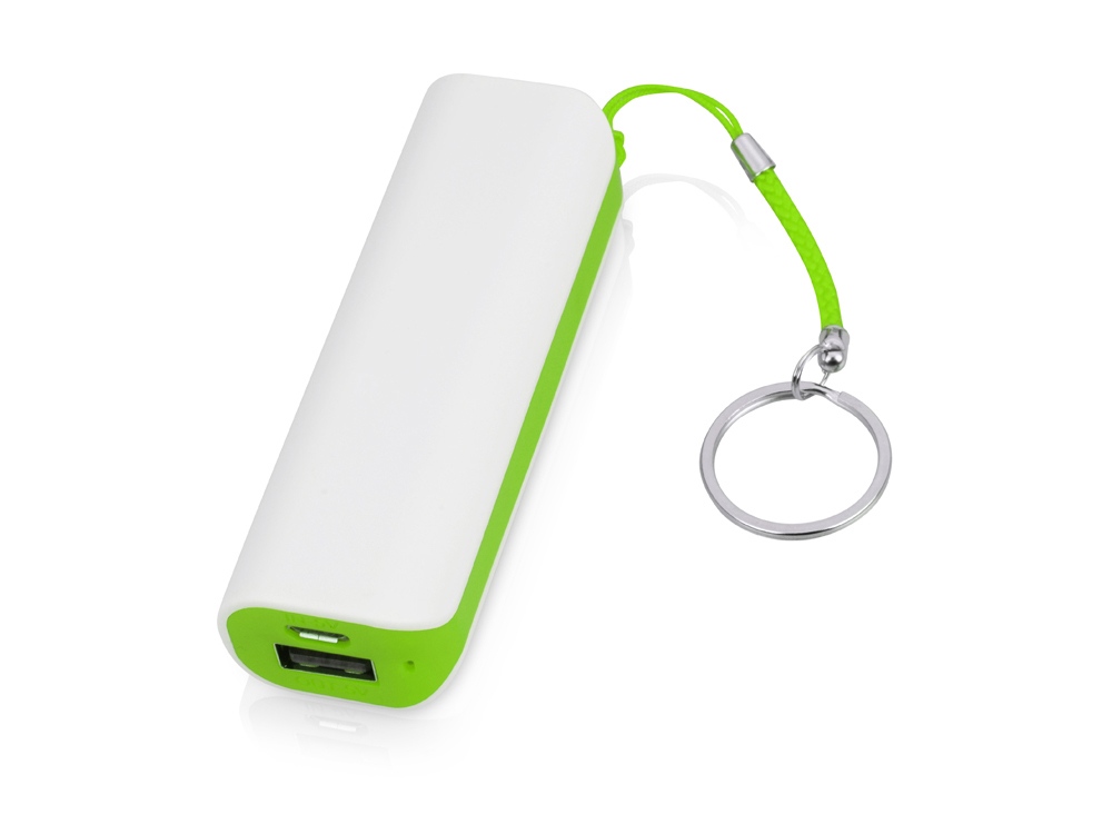Внешний аккумулятор Basis, 2000 mAh, белый, зеленое яблоко