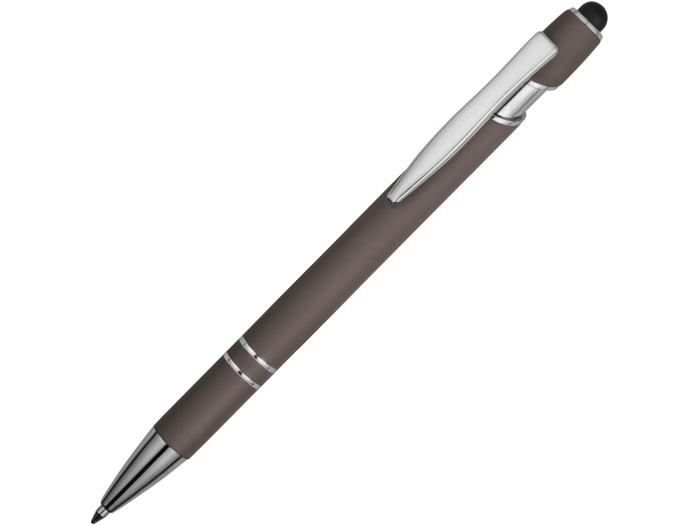 Ручка-стилус металлическая шариковая Sway soft-touch, серый